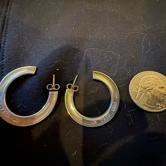Tiffany & Co. Silver Hoop Earrings - Picture 4 of 4